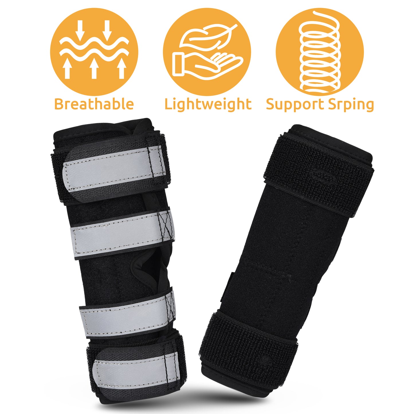 NUTUCH Dog Leg Brace | Dual Metal Strips and Safety Reflective Straps | Hock Brace for Back Legs | Joint Compression Wrap for Recovery, Support Hind Legs Injuries, Sprain Injury Protection