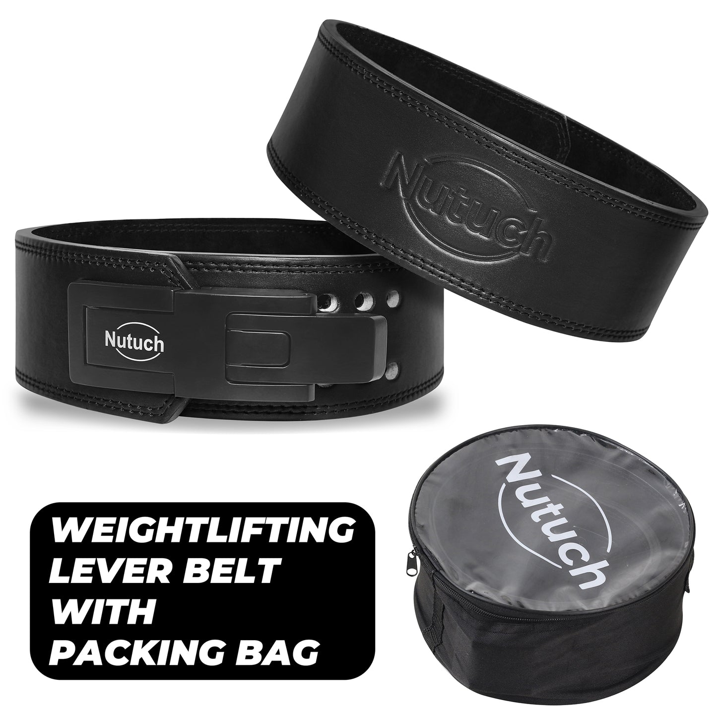 NUTUCH Genuine Leather Lever Weight Lifting Belt | 10mm | Gym Belts | Weightlifting Belts for Men and Women | Powerlifting Belt