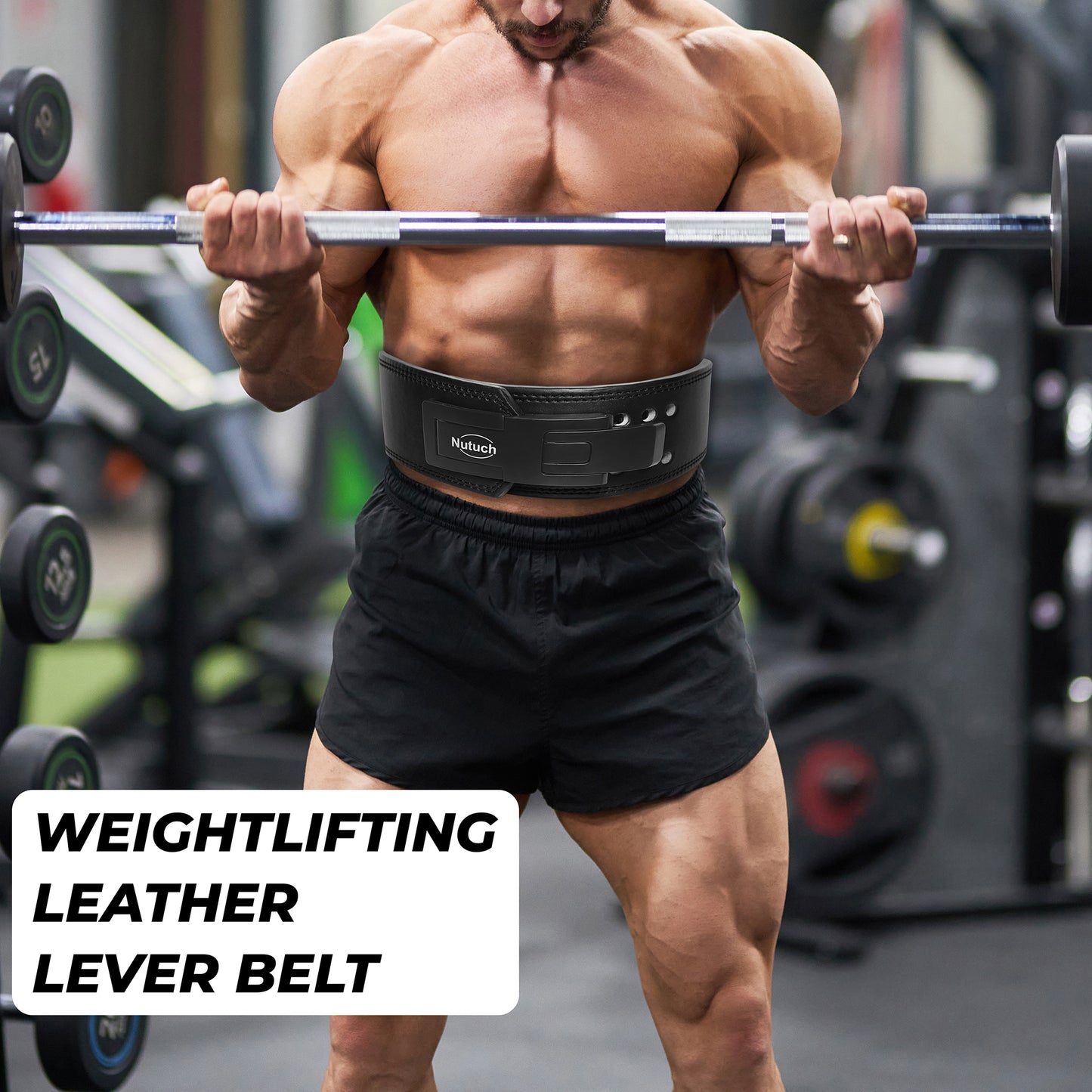 NUTUCH Genuine Leather Lever Weight Lifting Belt | 10mm | Gym Belts | Weightlifting Belts for Men and Women | Powerlifting Belt