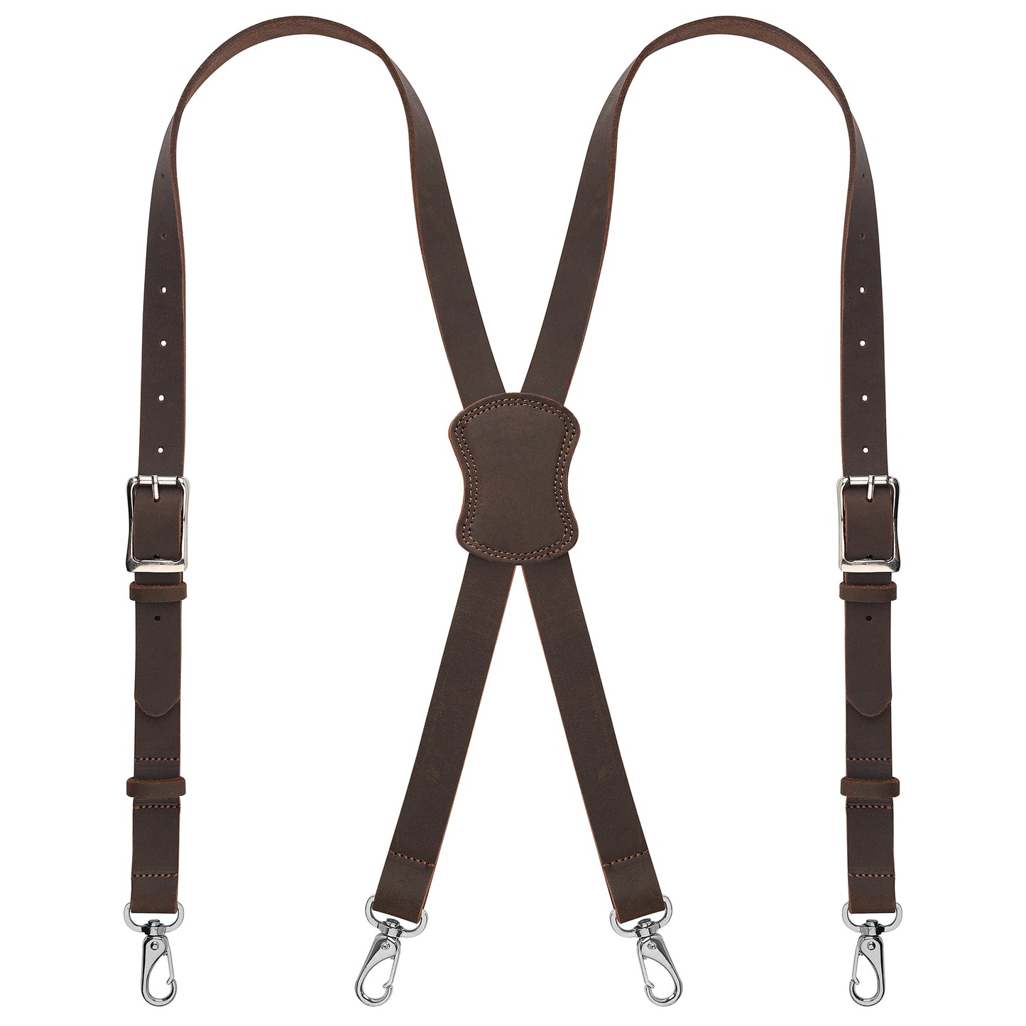 NUTUCH | Grain Buffalo Leather Suspender for Men | Vintage Suspenders | Leather Braces | Western Heavy Duty Dress Suspender men | NT-604-S