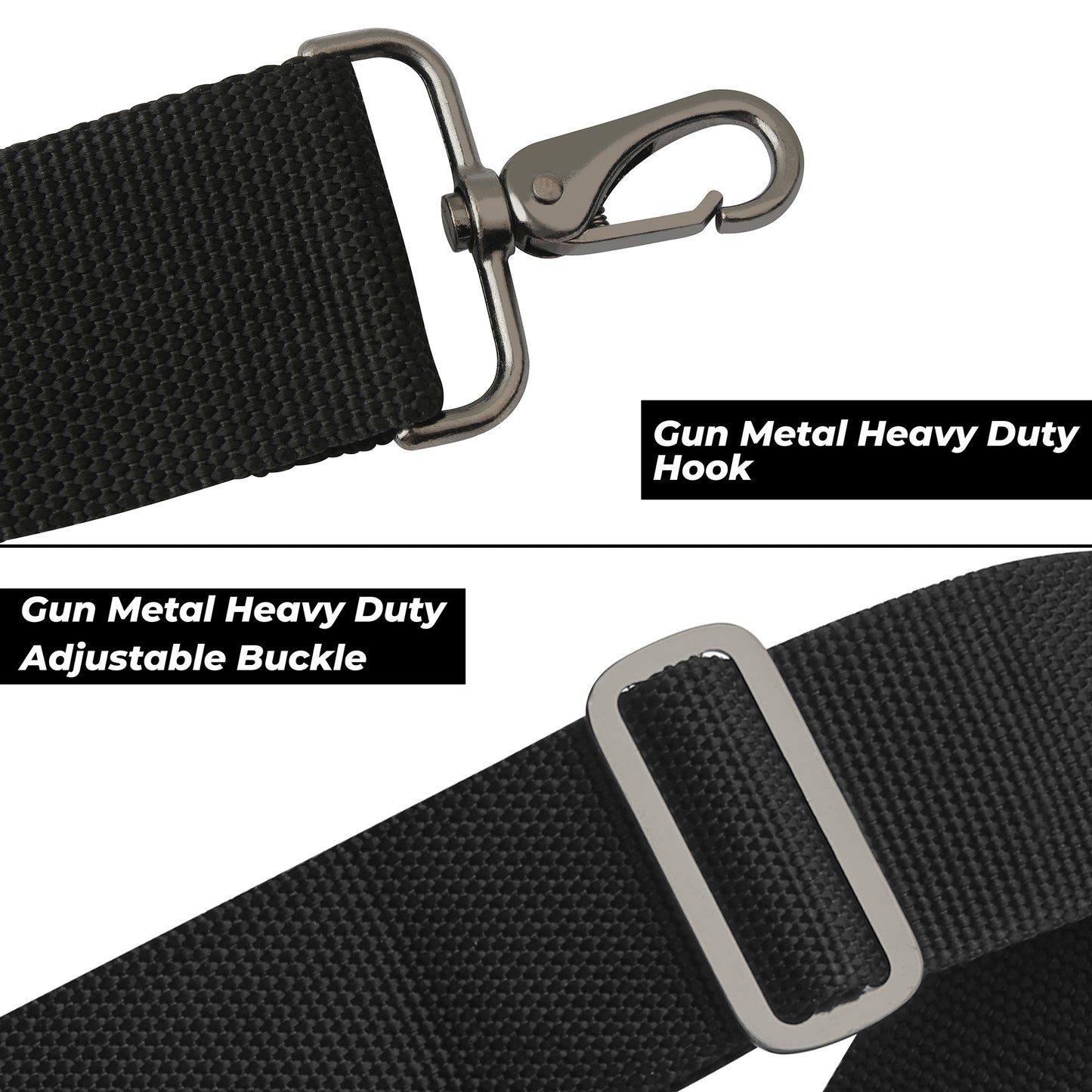 NUTUCH Black Suspender for Men | Heavy Duty adjustable Dress Suspender | Snap Hooks for Belt Loop | Men Suspender for Jeans | X Style | Men Fashion | NT-651-S