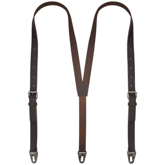 NUTUCH Full Grain Leather Suspender for Men | Vintage Fashion Suspender | Y Design Leather Suspenders | Crazy Horse Antique Look Suspender| NT-603-S