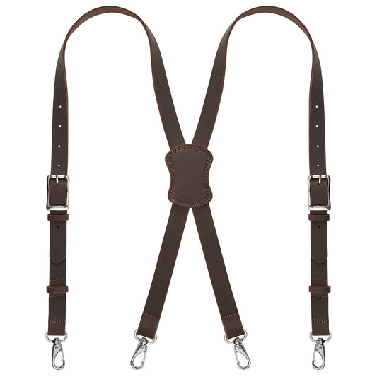 NUTUCH | Grain Buffalo Leather Suspender for Men | Vintage Suspenders | Leather Braces | Western Heavy Duty Dress Suspender men |  NT-604-S