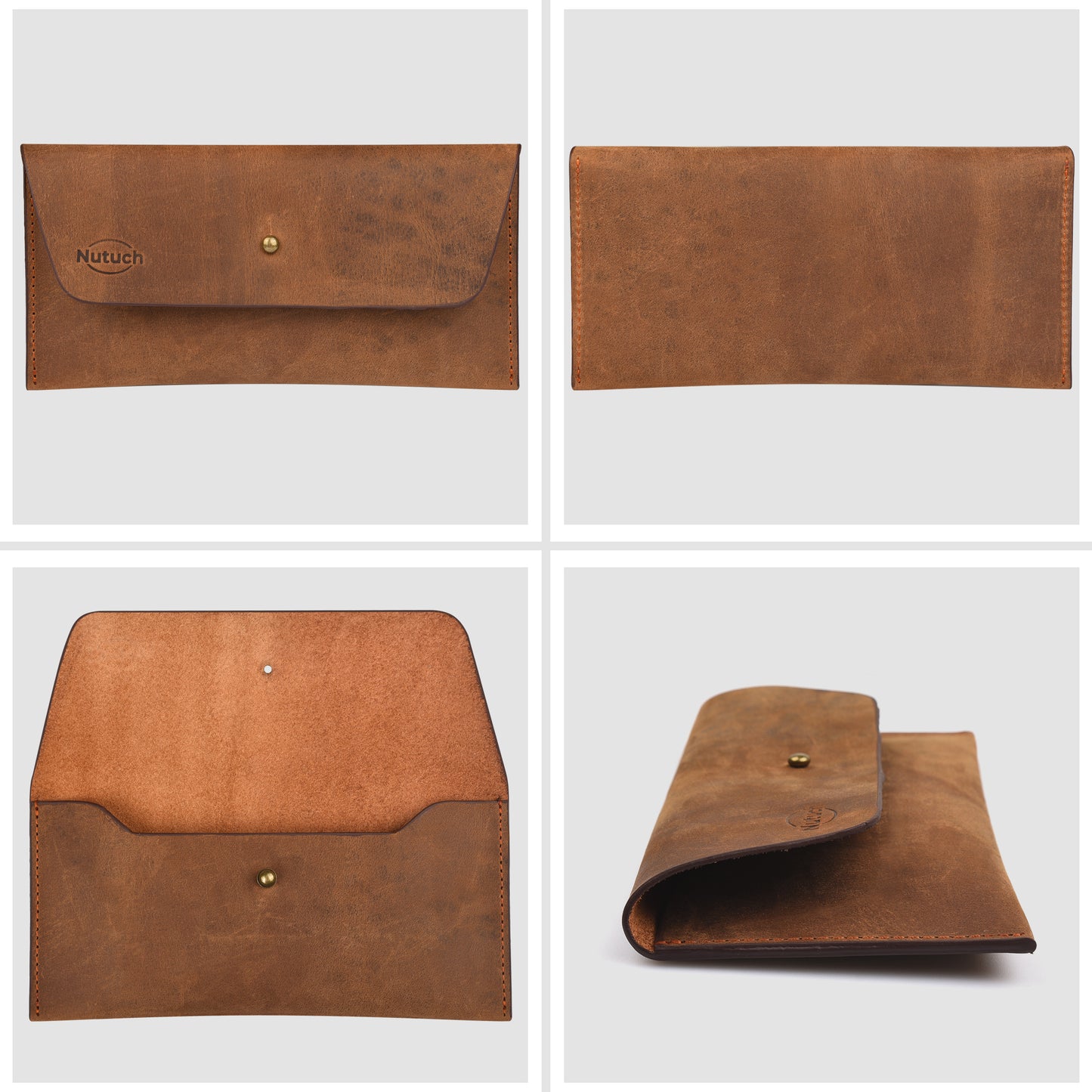 NUTUCH Genuine Leather Cash Envelopes for Men Women | Envelope Wallet | Phone Holsters | Cash Minimalist Wallet | NT-571-W