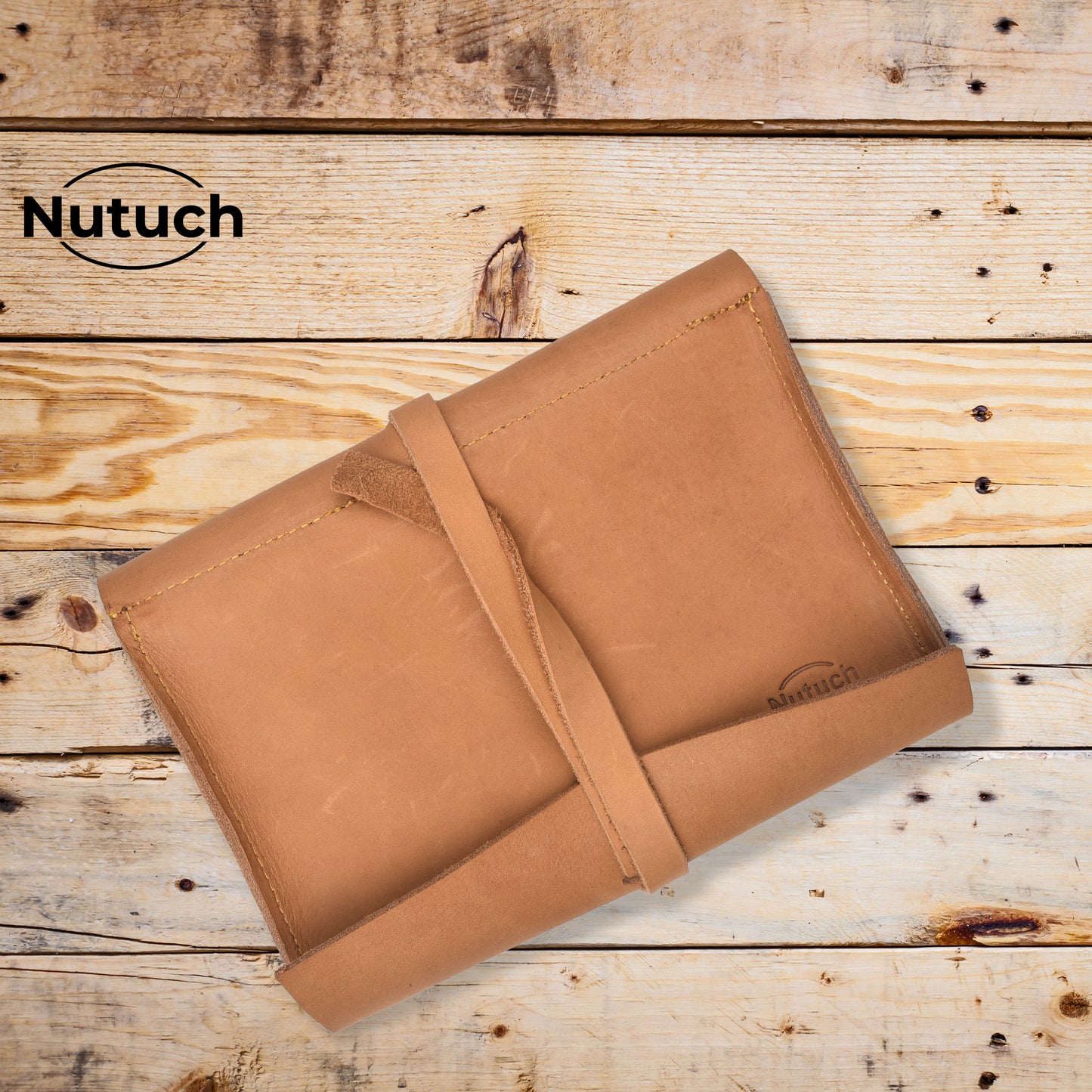 NUTUCH Leather Cable Cord Organizer Roll | Tech Bag | Zipper Travel Accessory Pouch | Electric Organizer Case Travel Bag | Cord Cable Pouch | NT-702-T