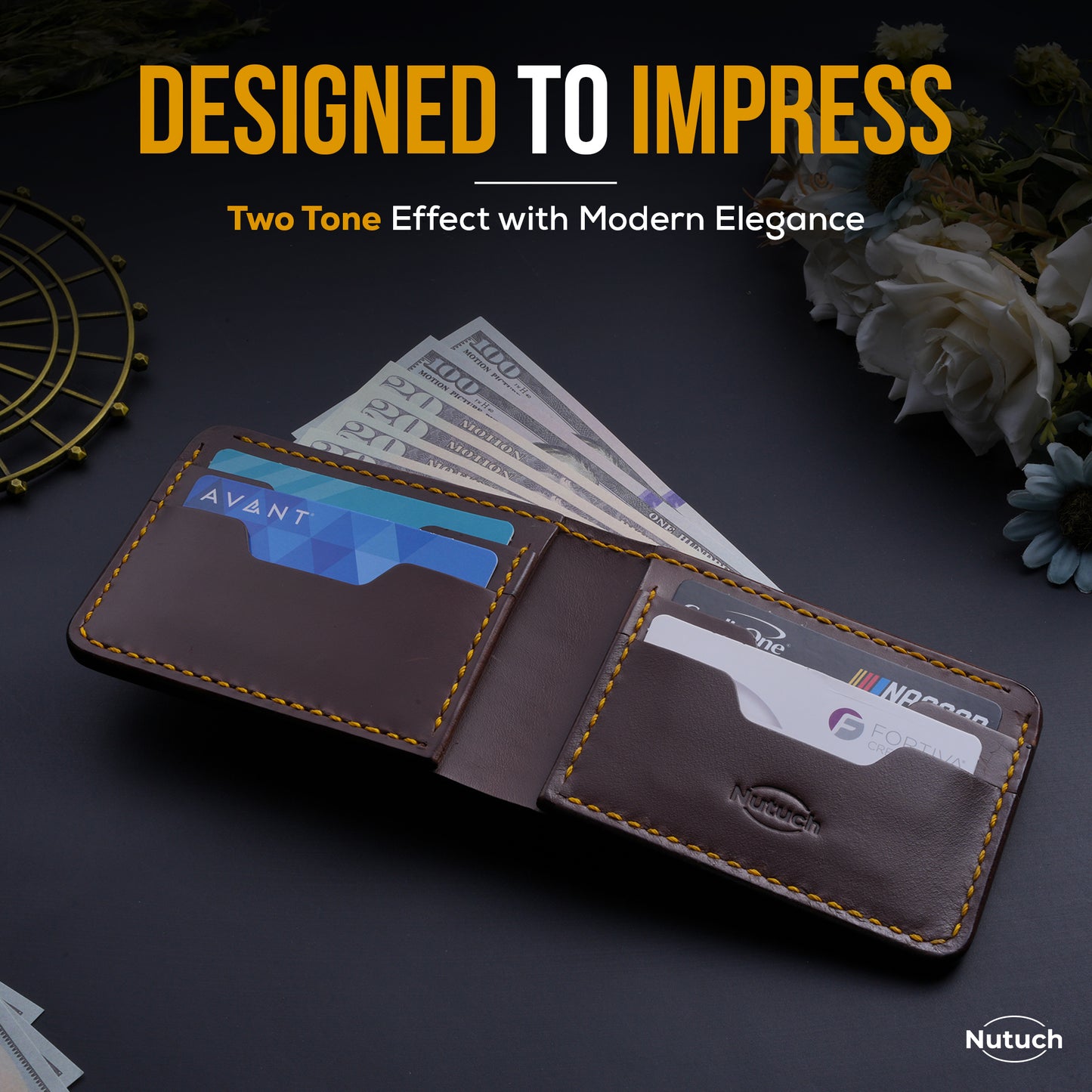 Top Grain Leather Wallet for Men | Handmade Bifold Wallet | Ultra Strong Stitching | Multiple Card Slots | Gift for Him | Groomsmen