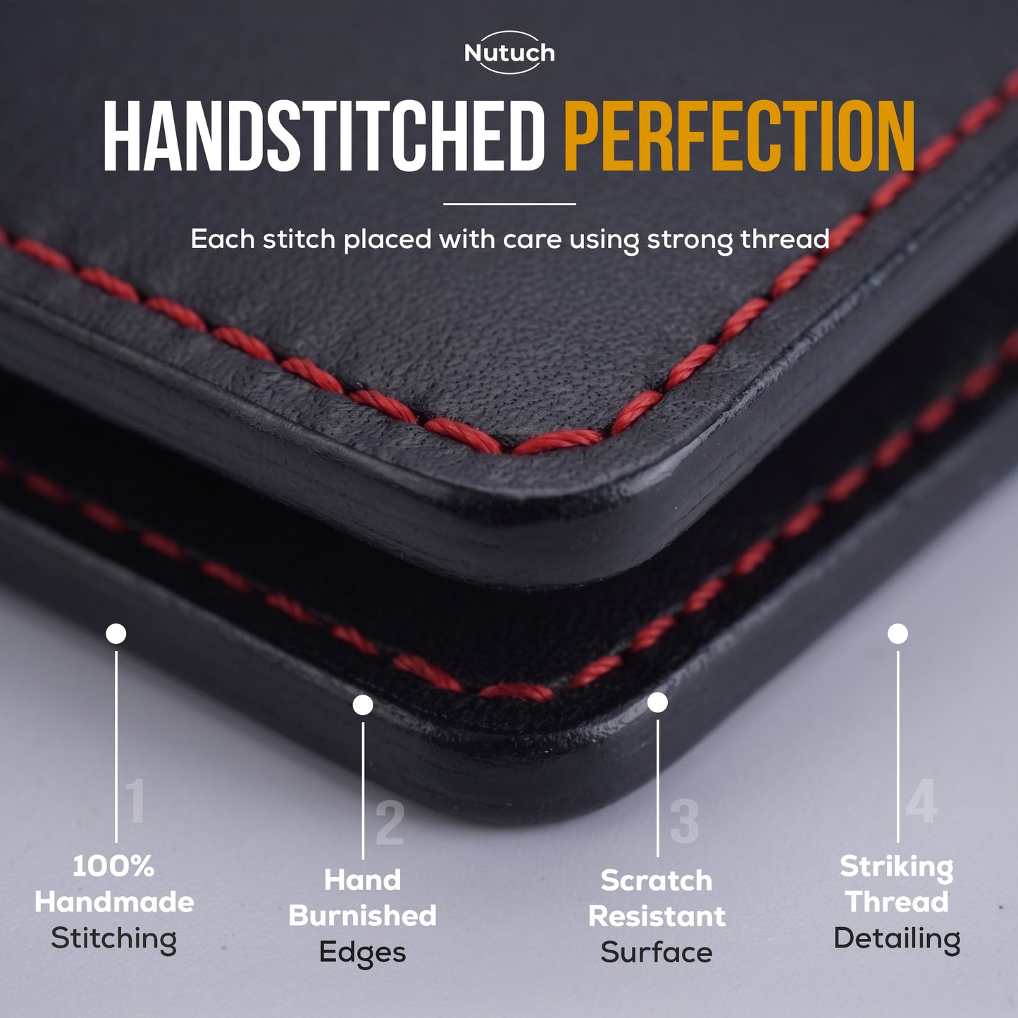 Top Grain Leather Wallet for Men | Handmade Bifold Wallet | Ultra Strong Stitching | Multiple Card Slots | Gift for Him | Groomsmen