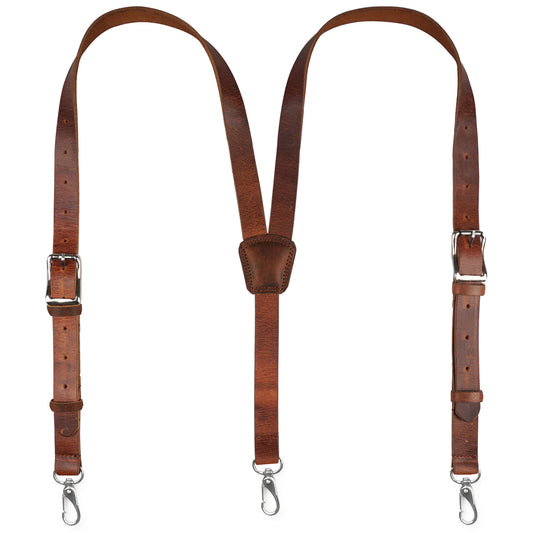 NUTUCH Grain Buffalo Leather Suspender for Men | Vintage Suspenders | Leather Braces | Western Heavy Duty Dress Suspender men NT-607-S
