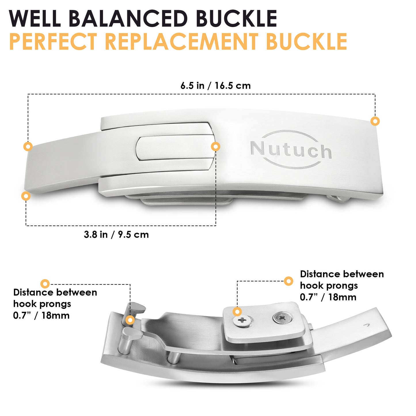 NUTUCH Lever Buckle Stainless Steel for Weightlifting Belts | Replacement Lever Buckle for Weight Lifting and Powerlifting Belts | NT-206-LV