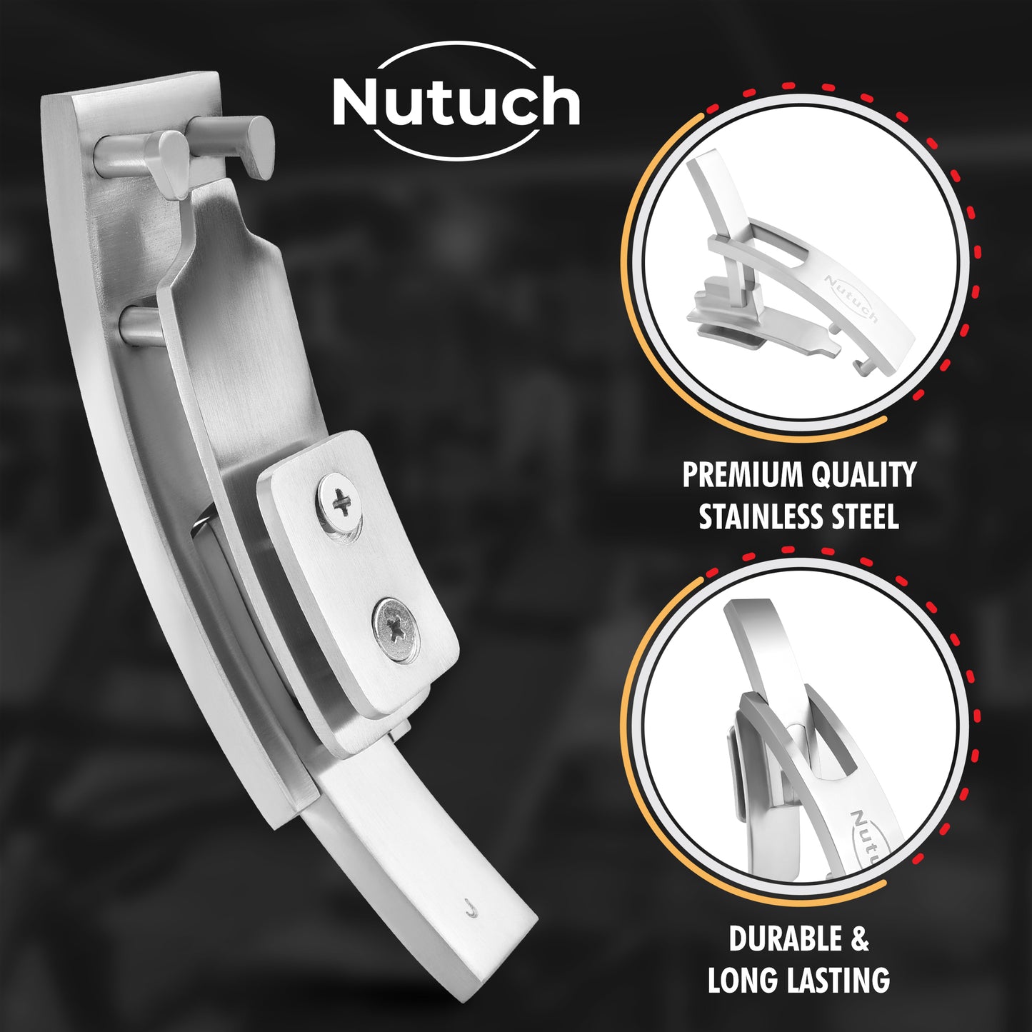 NUTUCH Lever Buckle Stainless Steel for Weightlifting Belts | Replacement Lever Buckle for Weight Lifting and Powerlifting Belts | NT-206-LV